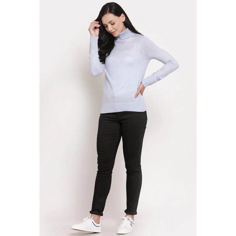 Women's Light Blue Sweater - Image 4