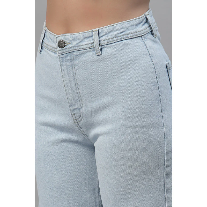 Women's Light Blue Wide Leg Jeans - Image 3
