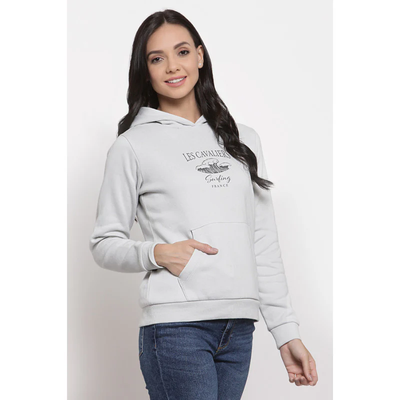 Women's Light Grey Hoodie - Image 3