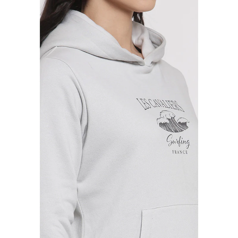 Women's Light Grey Hoodie - Image 5