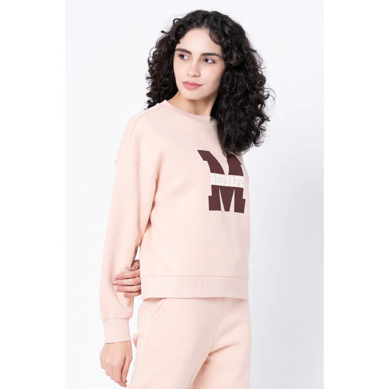 Women's Light Peach Typography Sweatshirt - Image 2