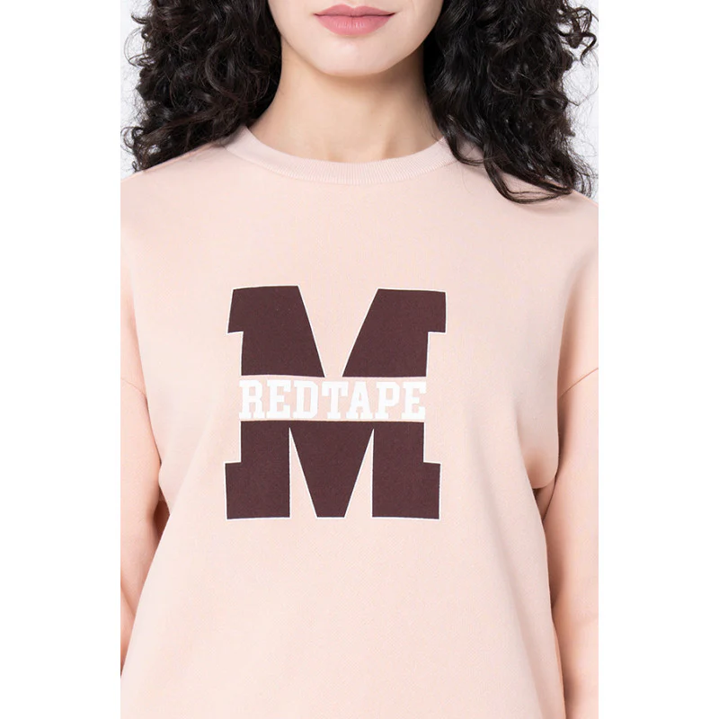 Women's Light Peach Typography Sweatshirt - Image 4