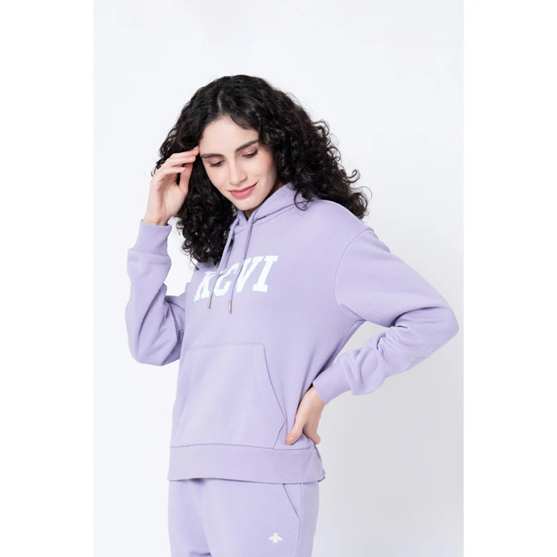 Women's Light Purple Typography Hoodie - Image 2