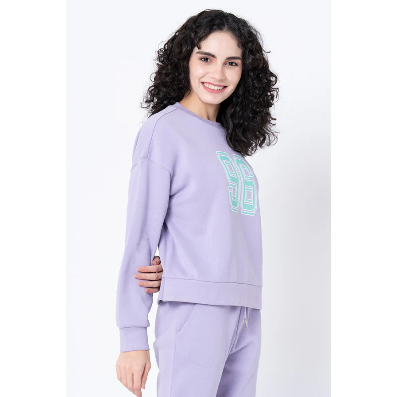 Women's Light Purple Typography Sweatshirt - Image 2