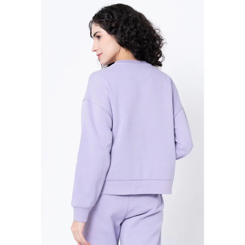 Women's Light Purple Typography Sweatshirt - Image 3