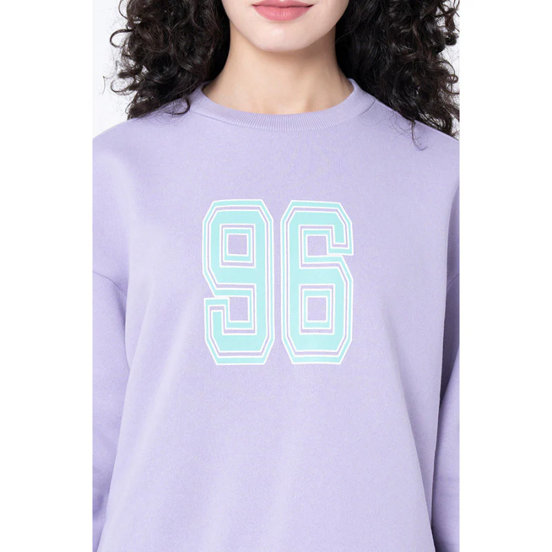 Women's Light Purple Typography Sweatshirt - Image 4