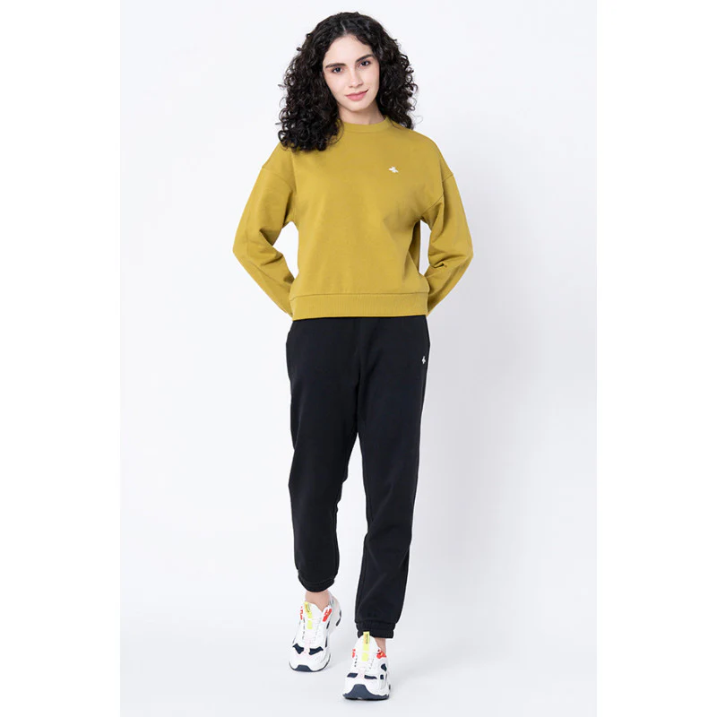 Women's Lime Green Solid Sweatshirt - Image 5
