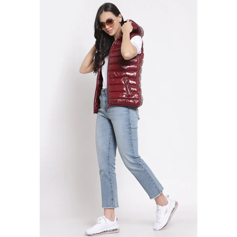 Women's Maroon Jacket - Image 4