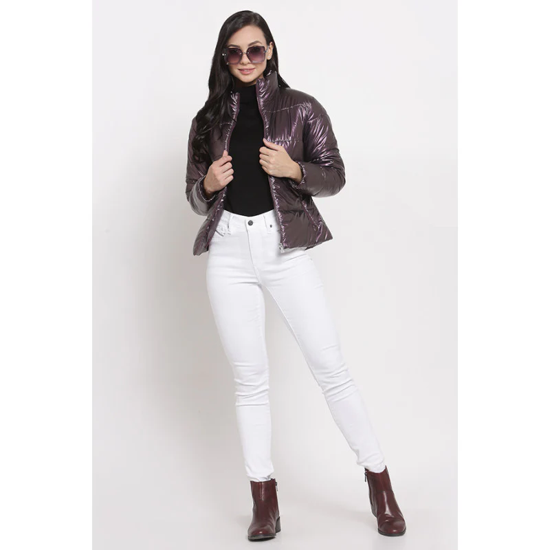 Women's Metallic Wine Jacket - Image 4