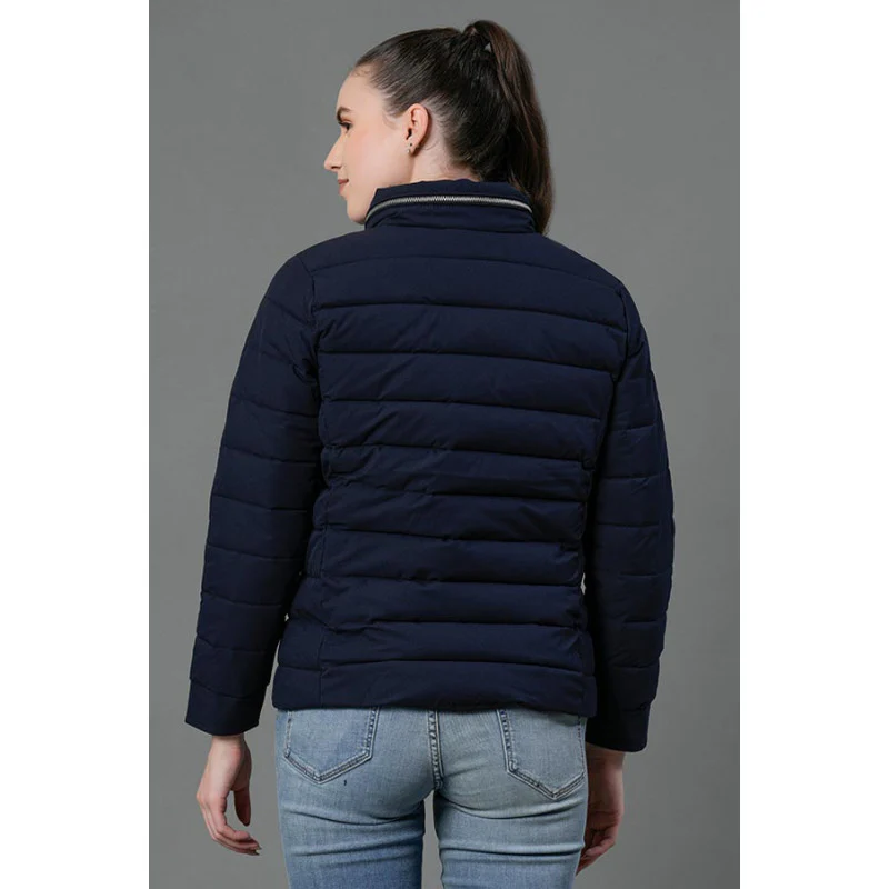 Women's Navy Padded Jacket - Image 3