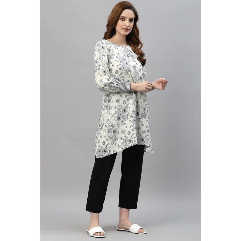 Women's Navy Printed Tunic - Image 2