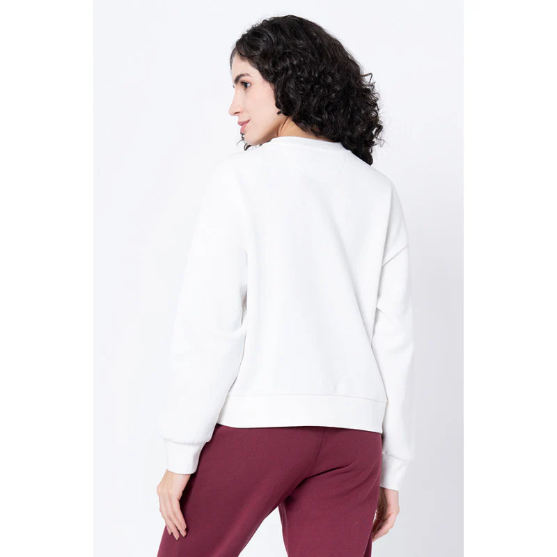 Women's Off White Graphic Print Sweatshirt - Image 3