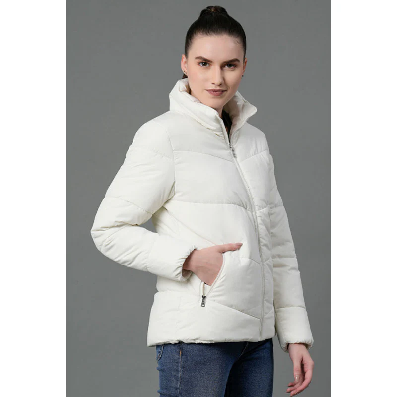 Women's Off White Padded Jacket - Image 2
