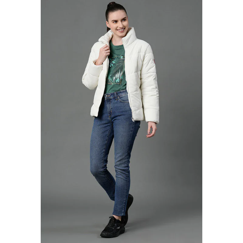 Women's Off White Padded Jacket - Image 5
