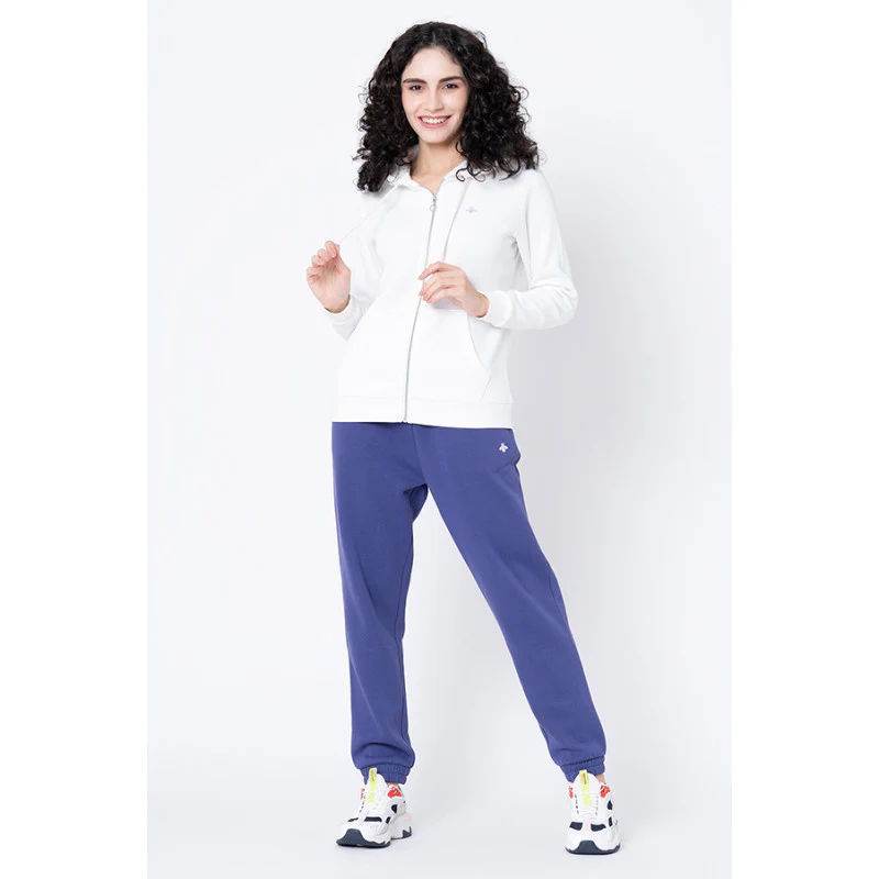 Women's Off White Solid Hoodie - Image 5