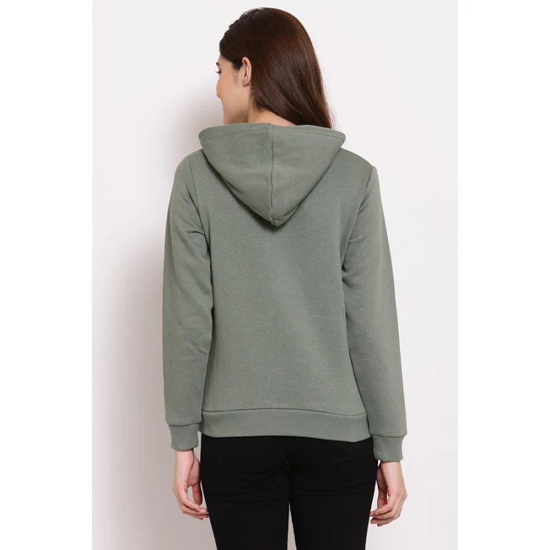 Women's Olive Hoodie Sweatshirt - Image 4