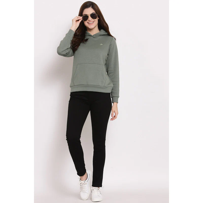 Women's Olive Hoodie Sweatshirt - Image 5