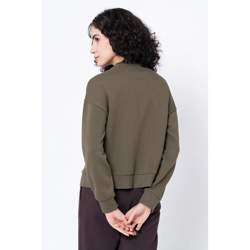 Women's Olive Typography Sweatshirt - Image 3