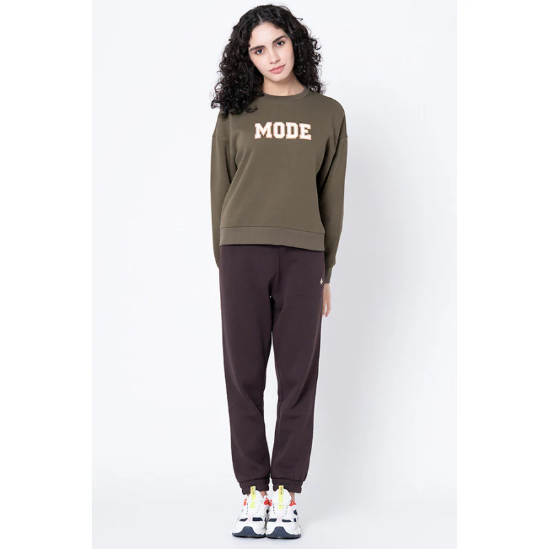Women's Olive Typography Sweatshirt - Image 5