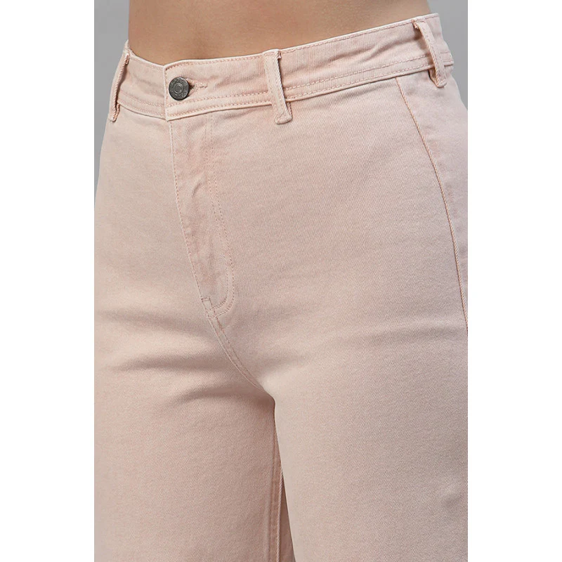Women's Pink Wide Leg Jeans - Image 3