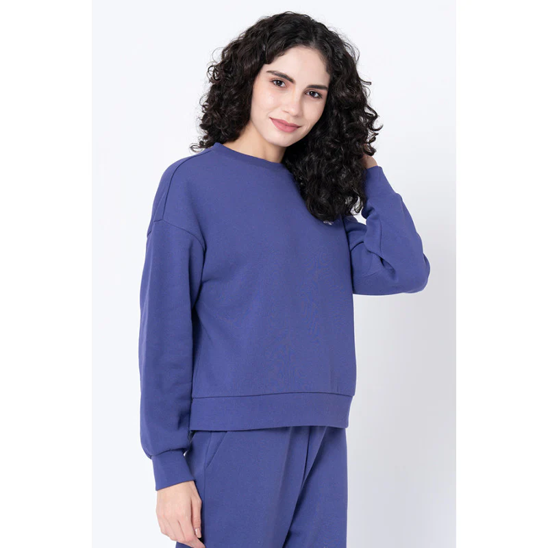 Women's Purple Solid Sweatshirt - Image 2