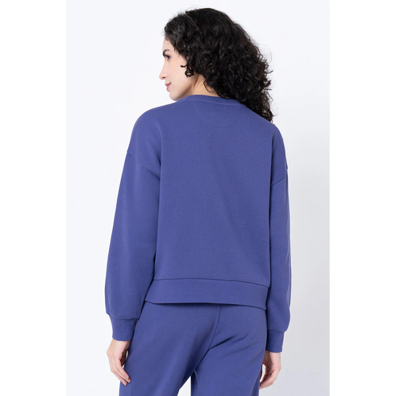 Women's Purple Solid Sweatshirt - Image 3