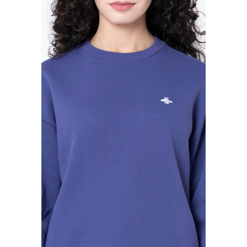 Women's Purple Solid Sweatshirt - Image 4