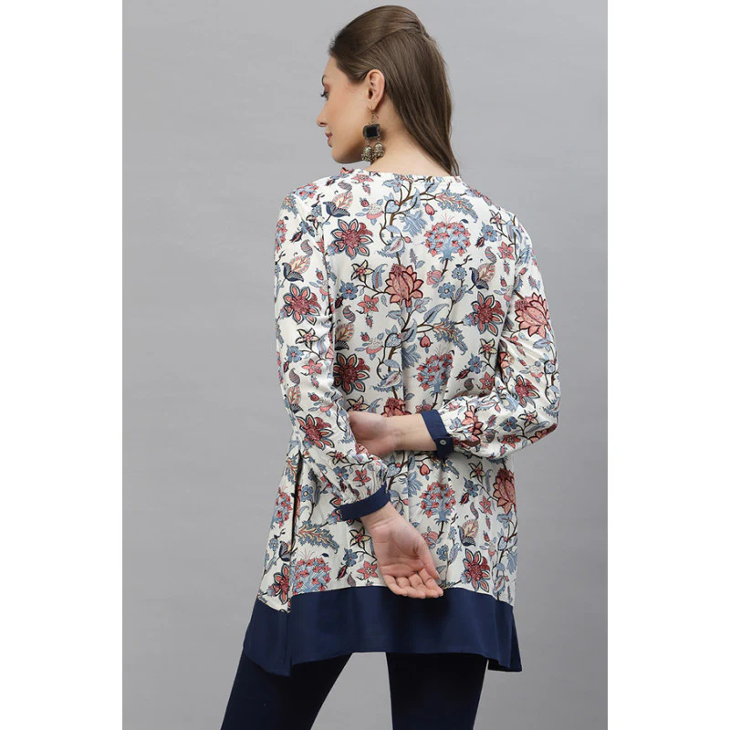 Women's Red Floral Print Tunic - Image 4