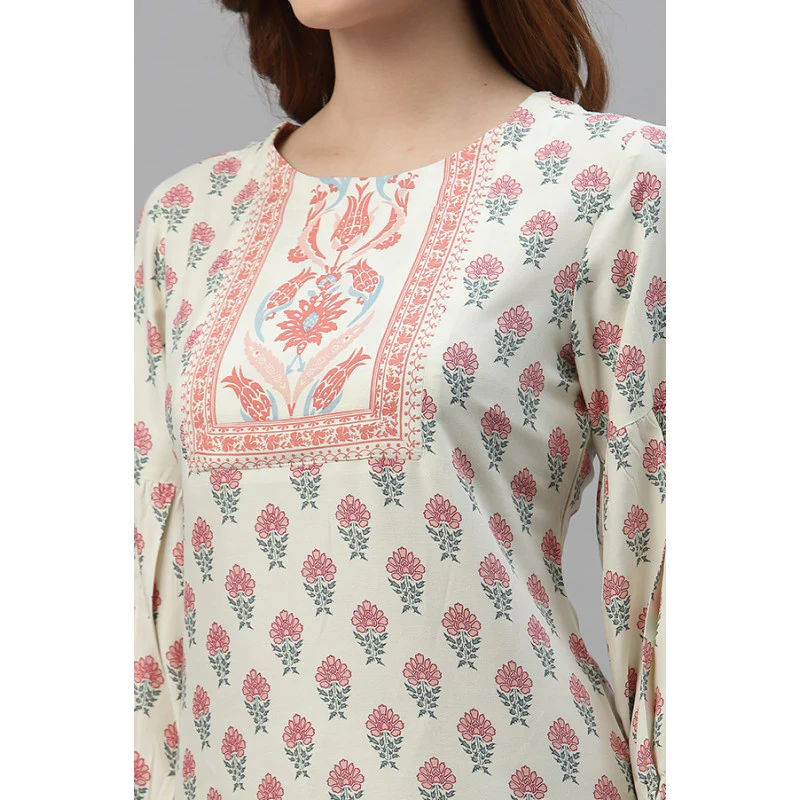Women's Red Printed Tunic - Image 3