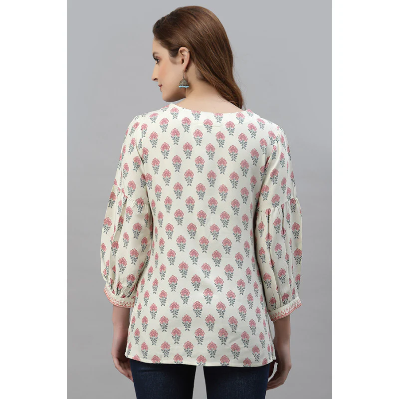 Women's Red Printed Tunic - Image 4