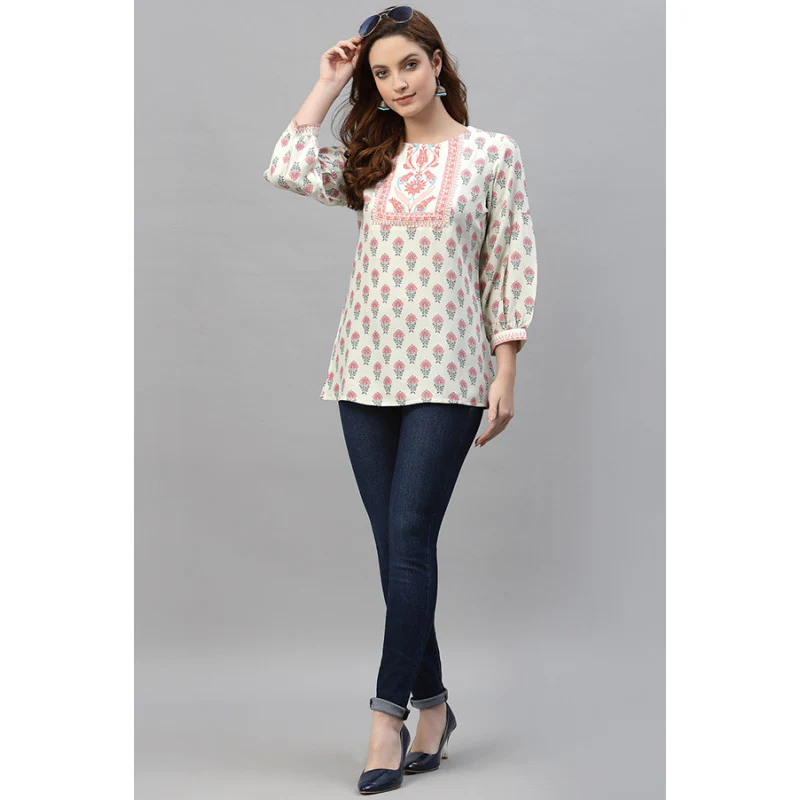Women's Red Printed Tunic - Image 5