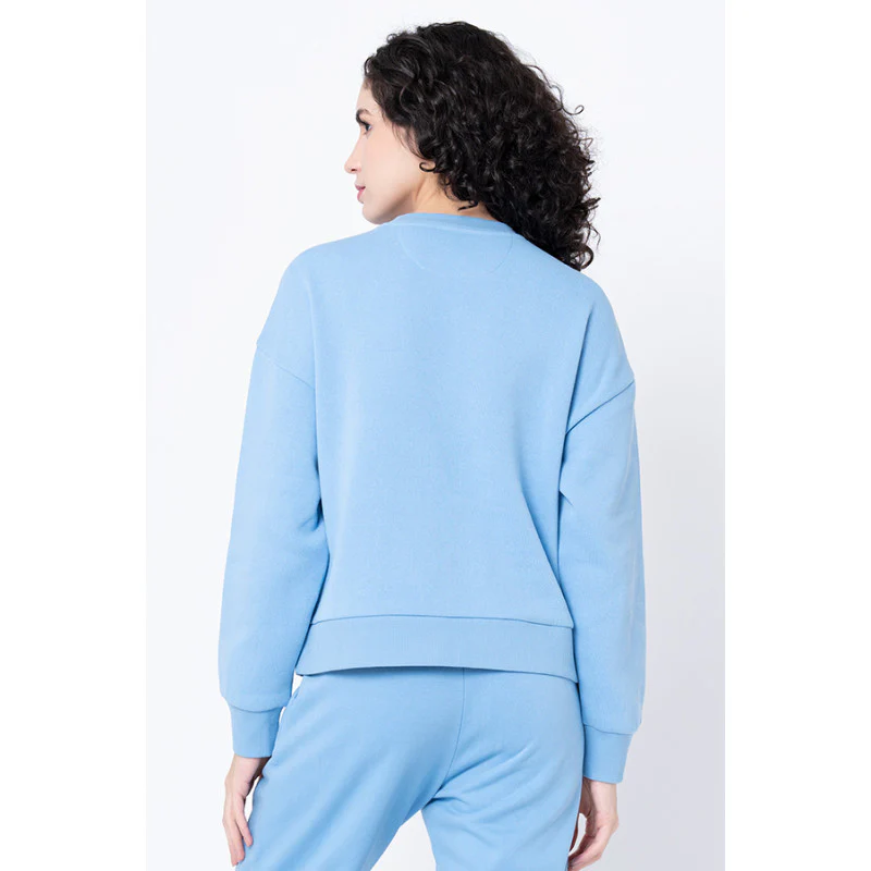 Women's Slate Blue Graphic Print Sweatshirt - Image 3