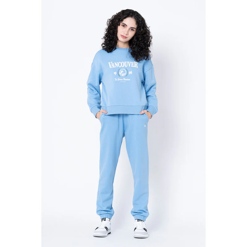 Women's Slate Blue Graphic Print Sweatshirt - Image 5