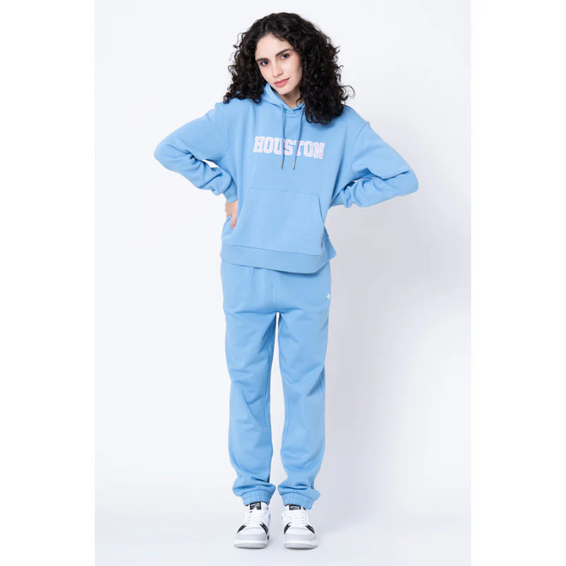 Women's Slate Blue Typography Hoodie - Image 5