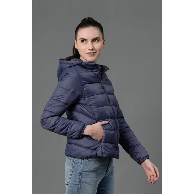 Women's Space Blue Padded Jacket - Image 2