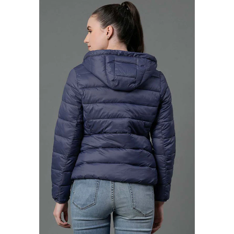 Women's Space Blue Padded Jacket - Image 3