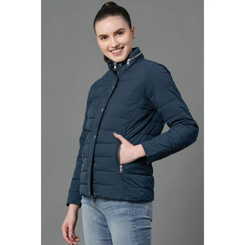 Women's Teal Padded Jacket - Image 2