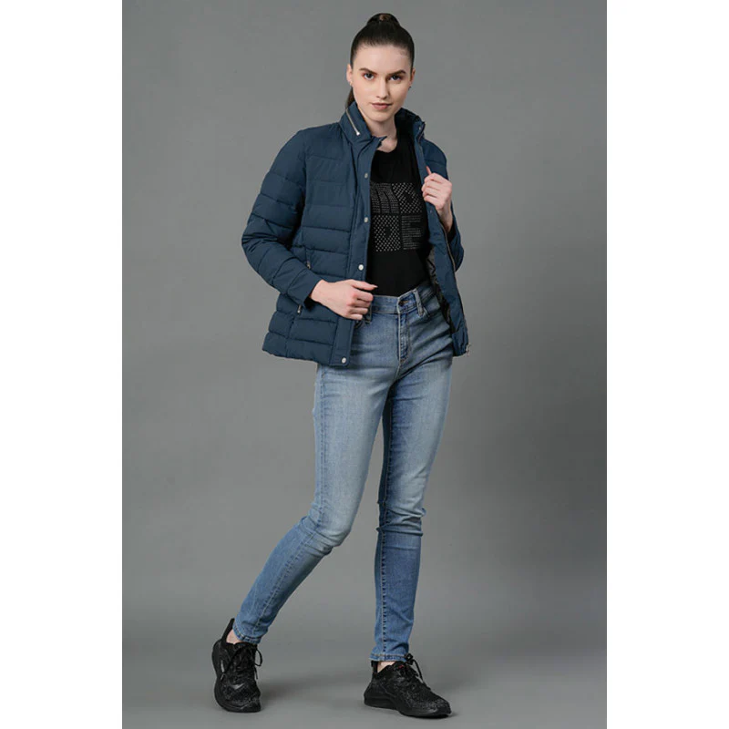 Women's Teal Padded Jacket - Image 5