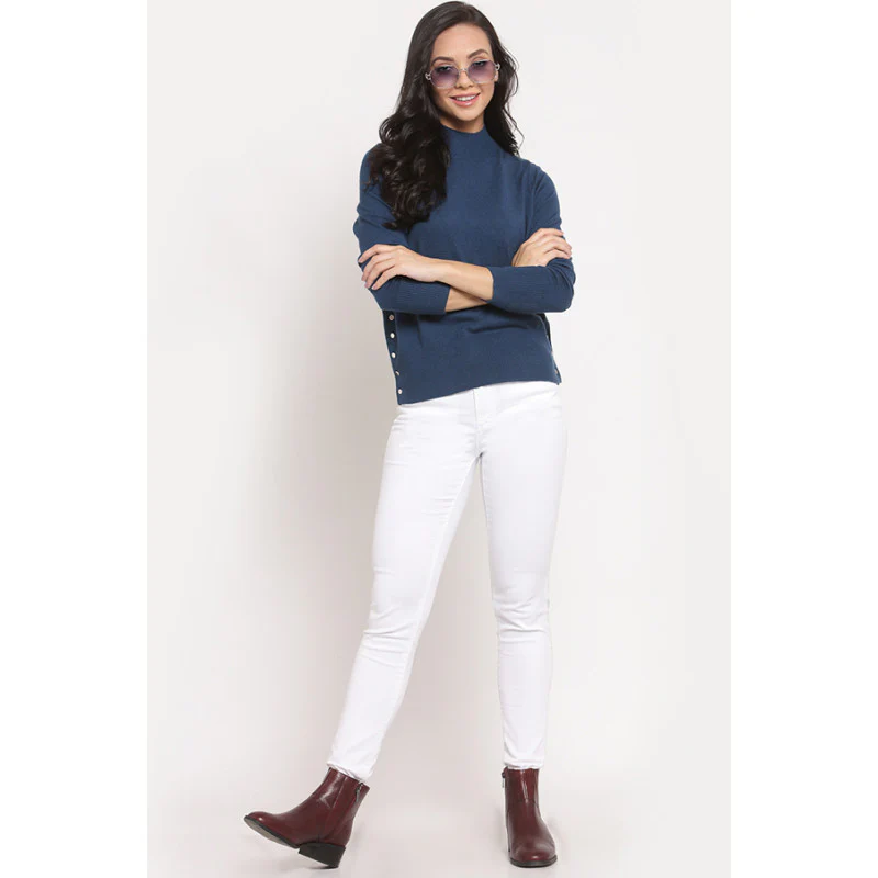 Women's Teal Sweater - Image 4