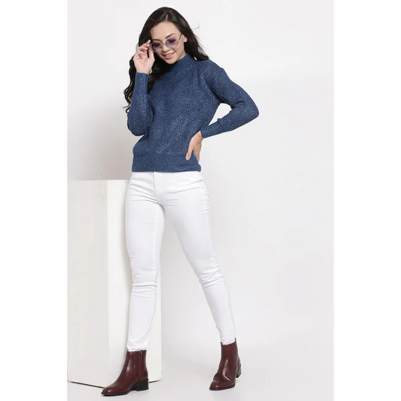 Women's Teal Sweater - Image 4