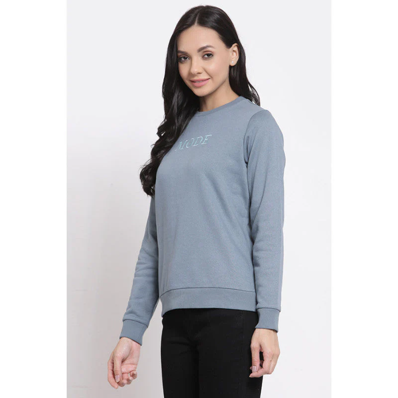 Women's Turquoise Blue Sweatshirt - Image 4