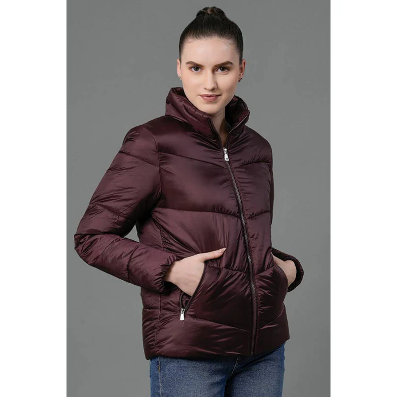 Women's Wine Padded Jacket - Image 2