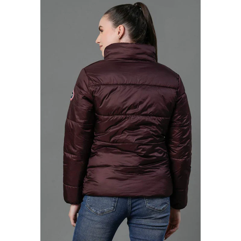 Women's Wine Padded Jacket - Image 3