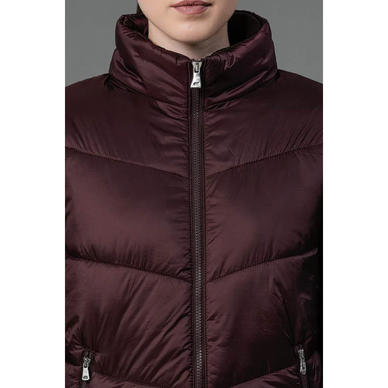 Women's Wine Padded Jacket - Image 4