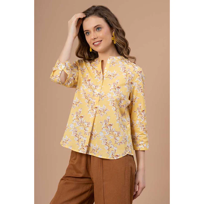 Yellow Color Blouse Top for Women - Image 2
