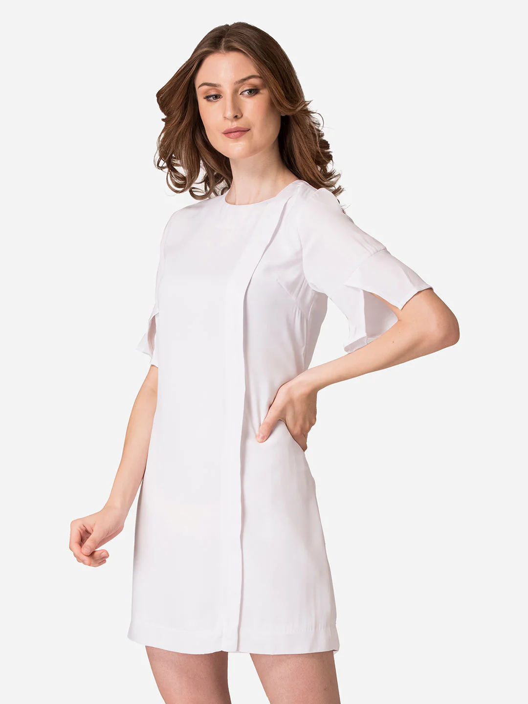 Dresses for Women in White | Casual Half Sleeve Dress - Image 3