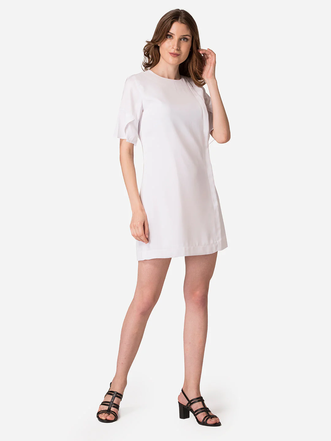 Dresses for Women in White | Casual Half Sleeve Dress - Image 4