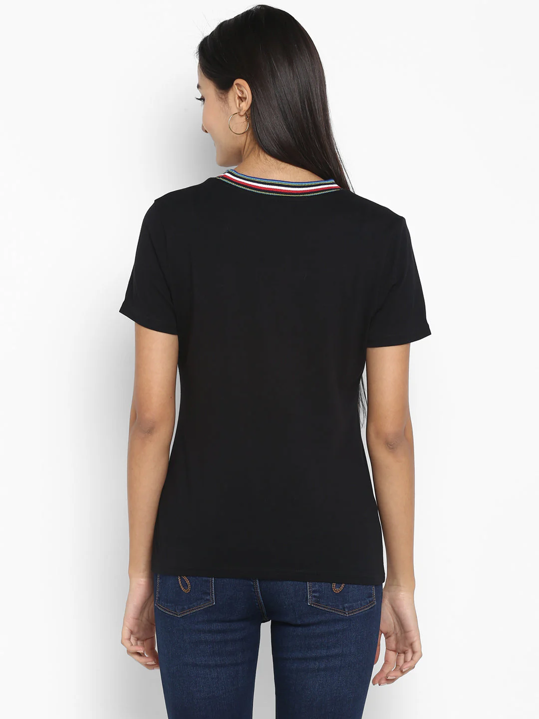 T-Shirt for Women in Navy | Cotton Half Sleeve T Shirt - Image 4