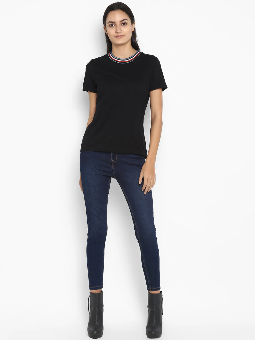 T-Shirt for Women in Navy | Cotton Half Sleeve T Shirt - Image 5