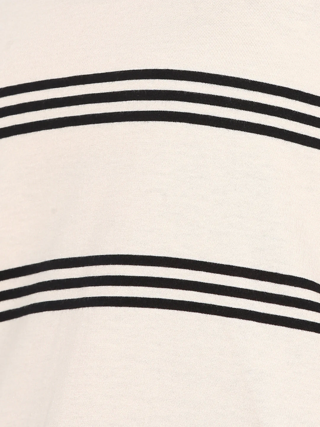 T-Shirt for Women in Off White | Cotton Round Neck Striped T Shirt - Image 7